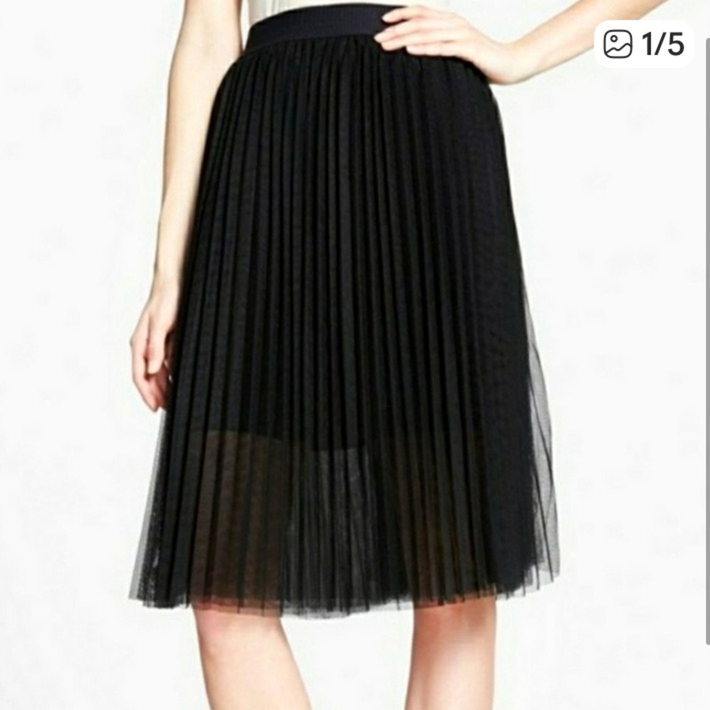 Sam Edelman Pleated Skirt Black Enchanted Kiss Tulle Skirt S Holiday Glam